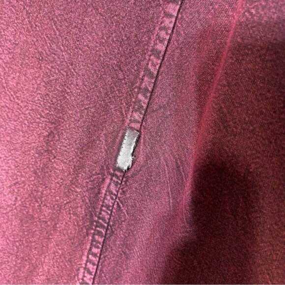 Vintage Yaya Burgundy Boho Scoop Neck Button Front Embroidered Top M - Picture 7 of 16